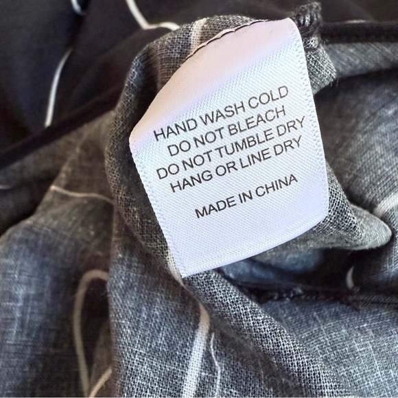 BEIGE BOTANY Black White Linen Cutout Tie Back Midi Dress M - Picture 8 of 11